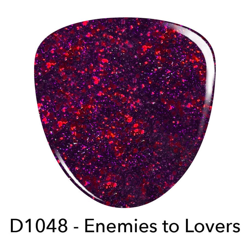 Dip Powder D1048 Enemies to Lovers Purple Glitter Dip Powder