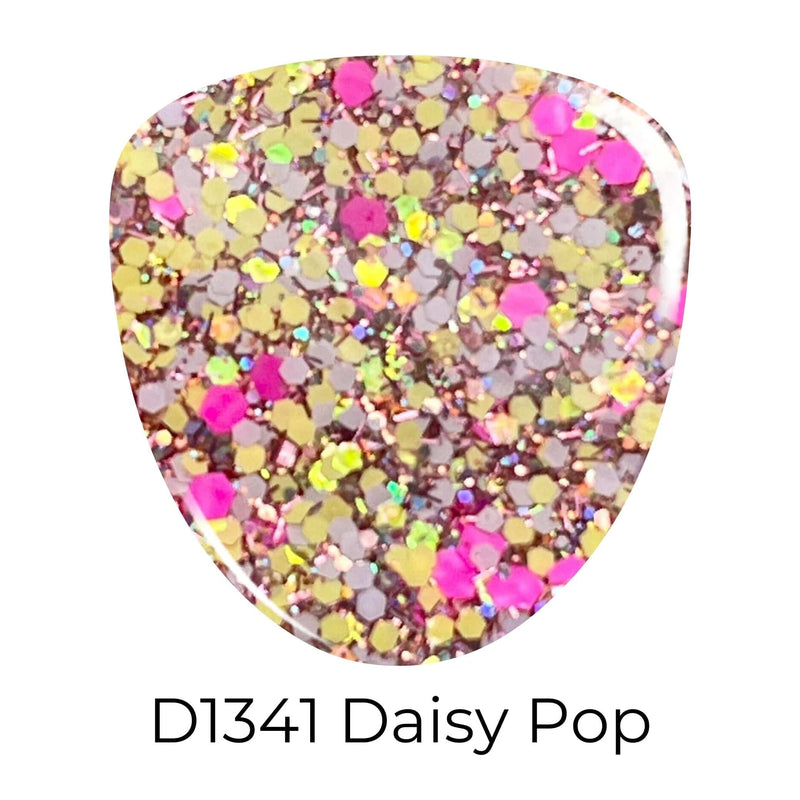 Dip Powder D1341 Daisy Pop Glitter Dip Powder