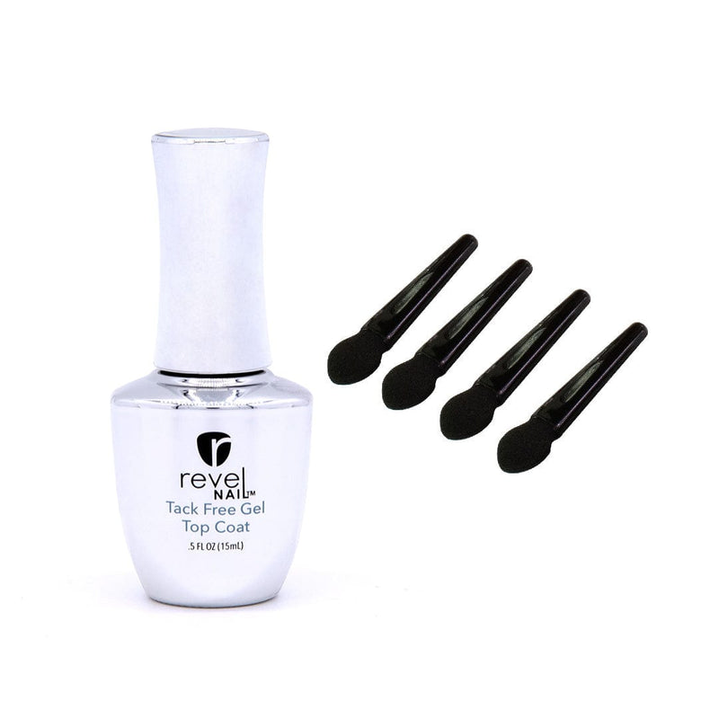 Gel Polish Chrome Kit | Tack-Free UV Gel Top Coat + Chrome Nail Powder Applicators + UV/LED Lamp