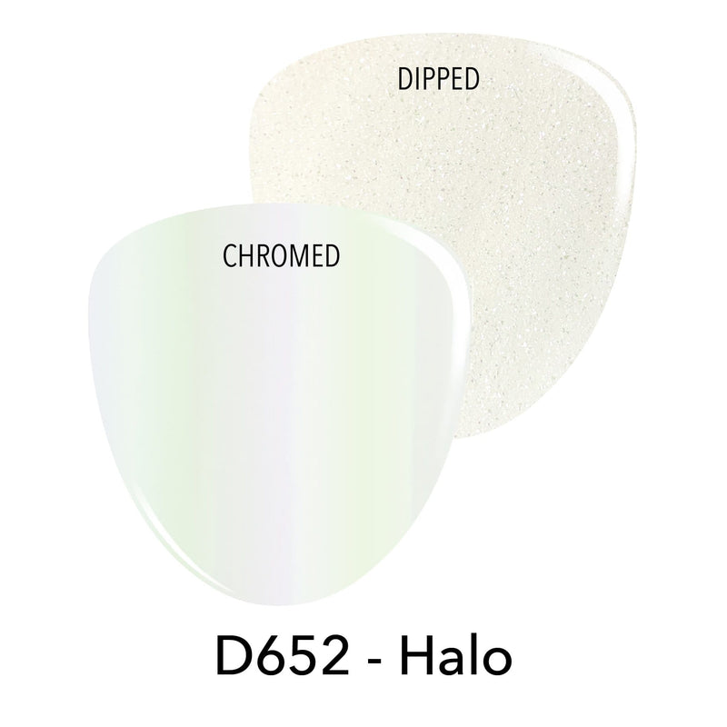 Revel Nail D652 Halo White Chrome Dip Powder, 0.5 oz Jar Nail Dip Powder